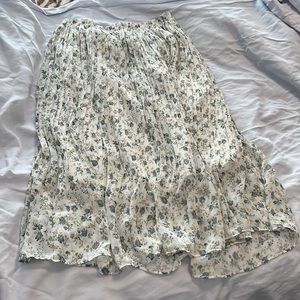 White Skirt - Floral Details